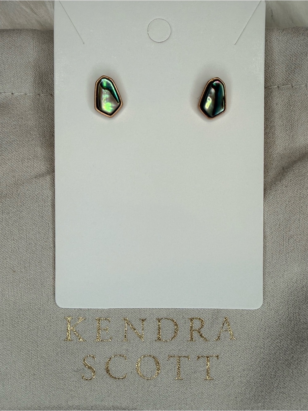 Kendra Scott Brynne Stud Earrings in Abalone Shell / Rose Gold